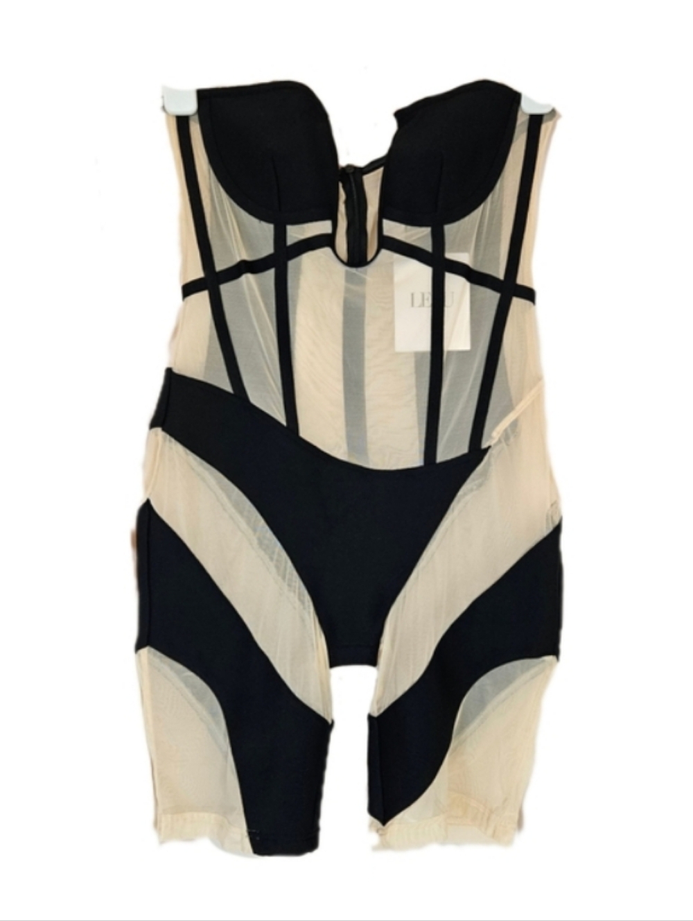 NEW Leau Circe Corset Jumpsuit Bodysuit Sheer Clubwear Rave Festival Size M